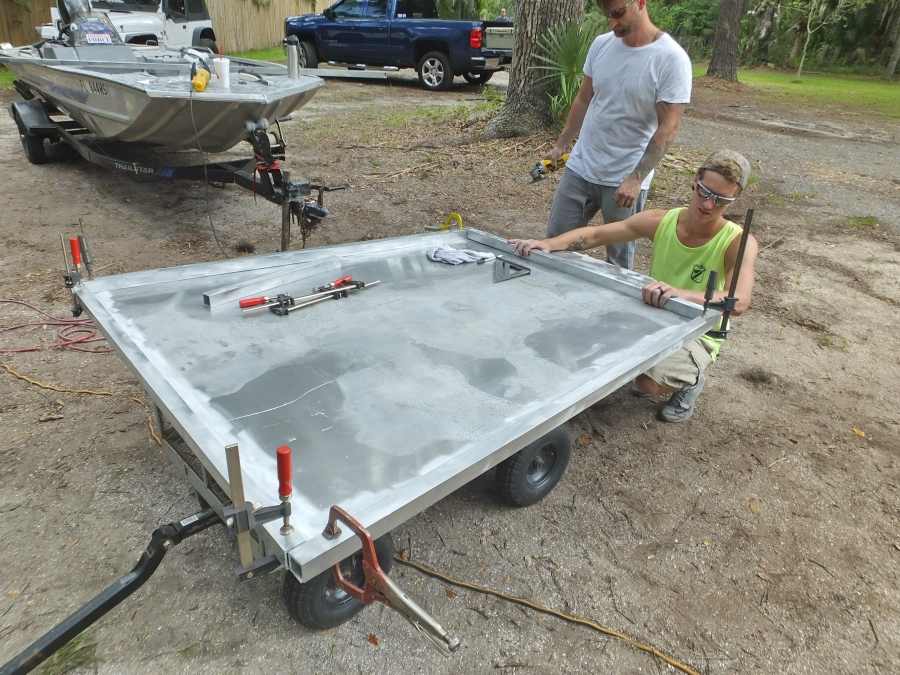 welding, fabricating a aluminum bow fishing, gigging platform. 