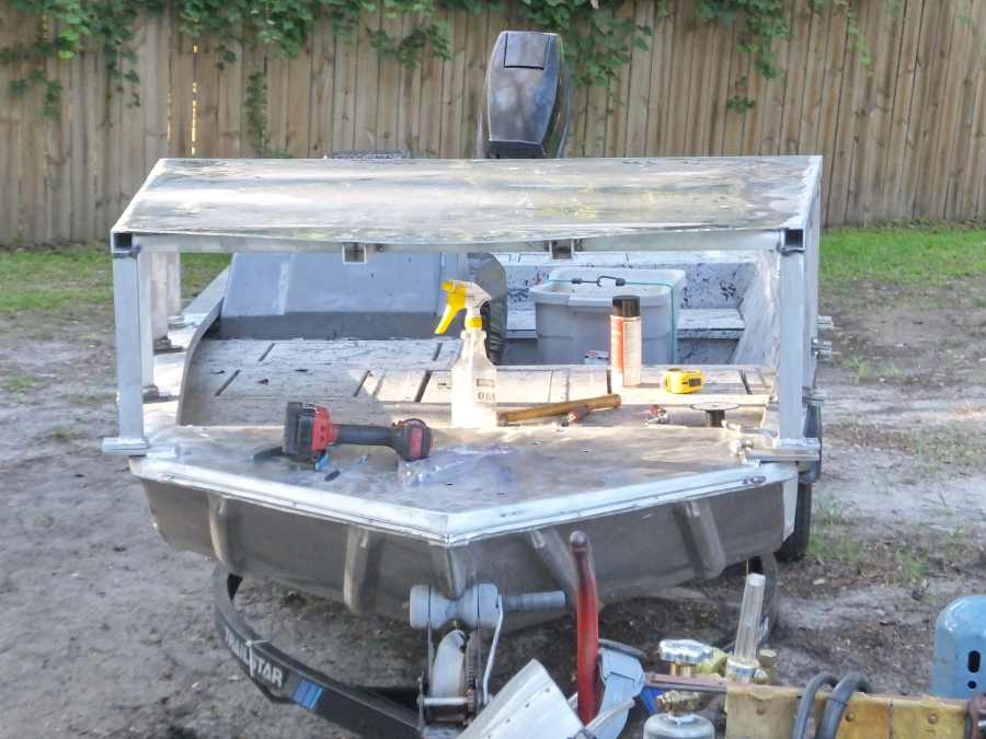 welding, fabricating a aluminum bow fishing, gigging platform. 