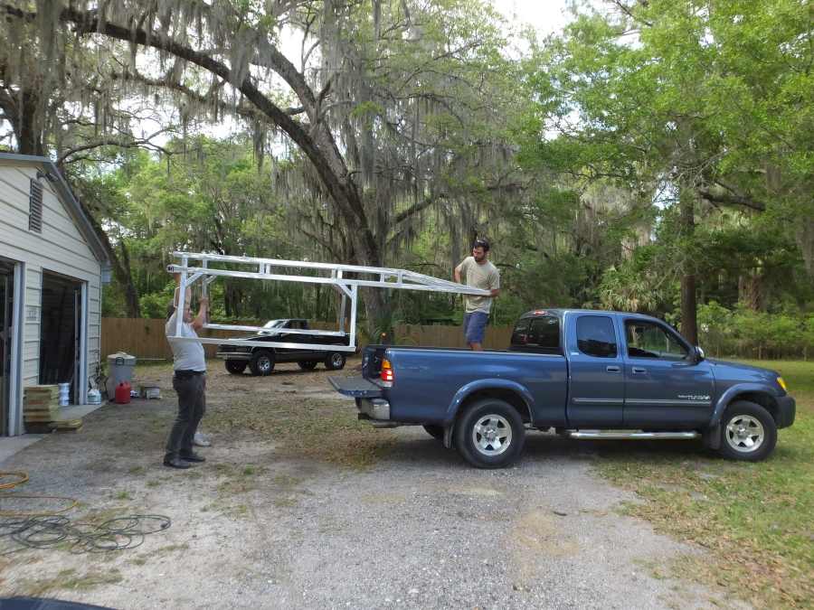 Aluminum lumber ladder rack welded, fabricated in st Augustine.