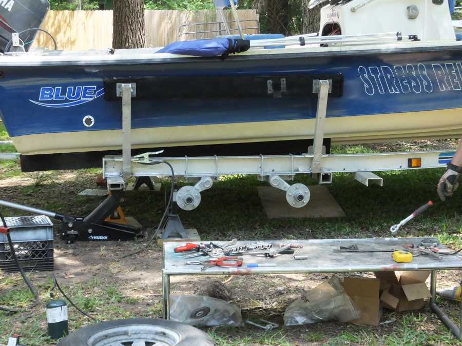 adding an extra axle to an aluminum boat trailer in st augustine fl. 