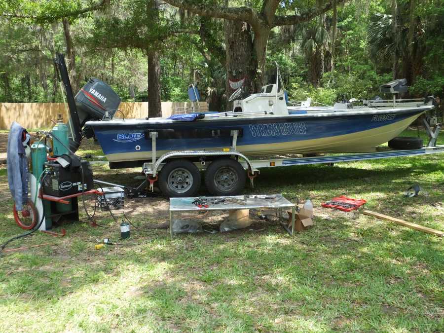 adding an extra axle to an aluminum boat trailer in st augustine fl. 