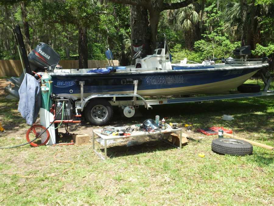 adding an extra axle to an aluminum boat trailer in st augustine fl. 